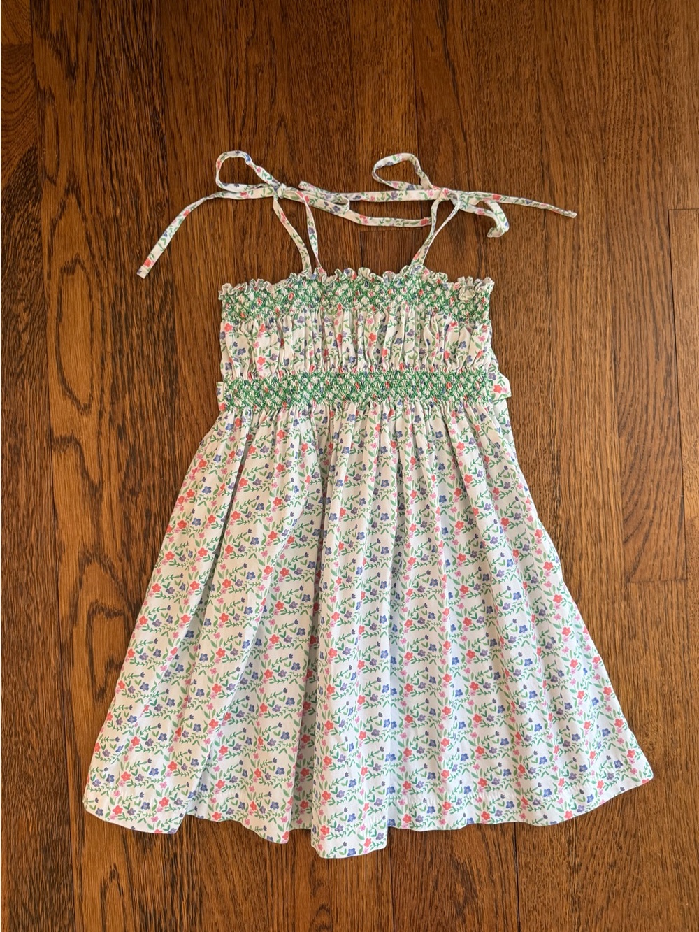 Peggy Green Floral Smocked Sundress size 6